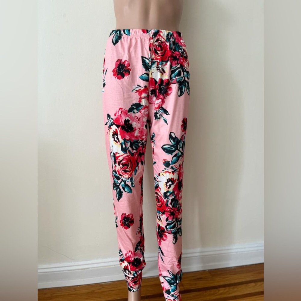NWT women elastic waist stretchy solid sport casual slim fit leggings floral